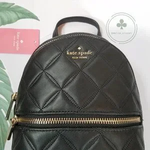 MAKE AN OFFER Kate Spade Natalia  Mini Convertible Backpack Quilted Black Kate Spade Natalie Black Velvet Mini Backpack, Quilted  main image 4